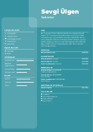 Sekreter CV Örnekleri cv indir